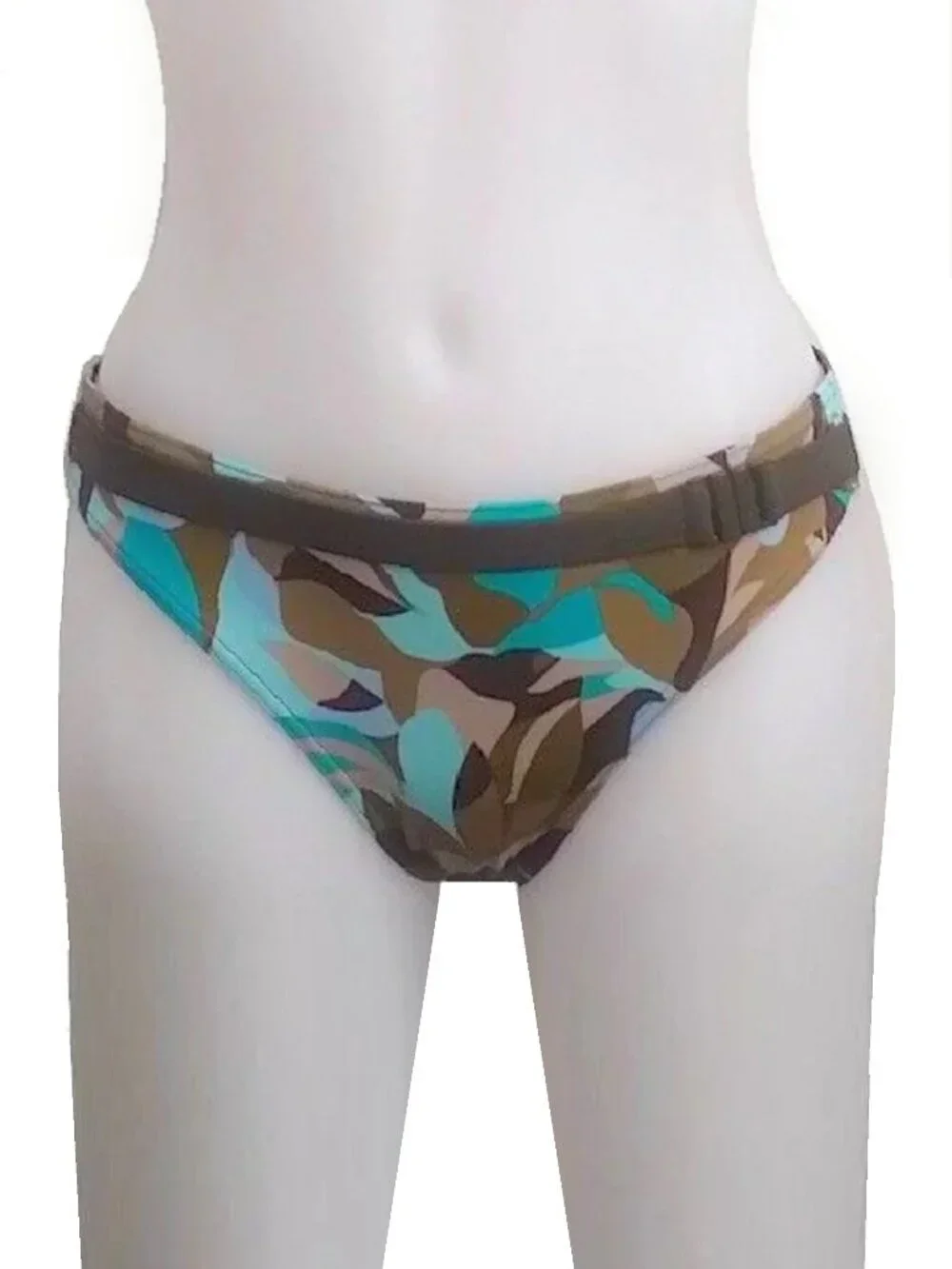 NWT Size XL Freya 9798JU Jungle Print Bikini Brief in Panama Cooler Aqua Camo